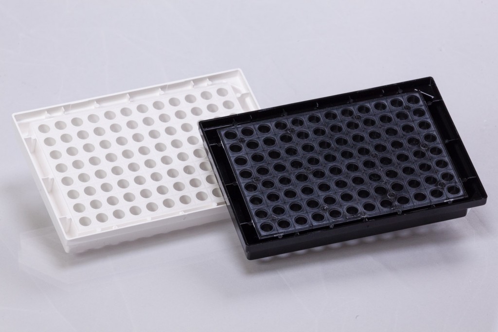 96-Well Microplate With Transparent Bottom - Black -White